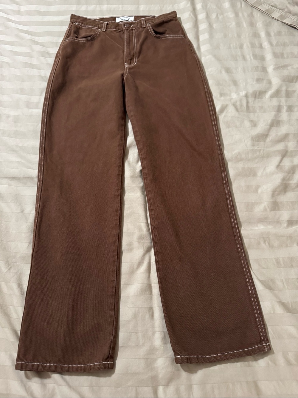 Reformation Cowboy High-Rise Straight Jeans in Chocolate
